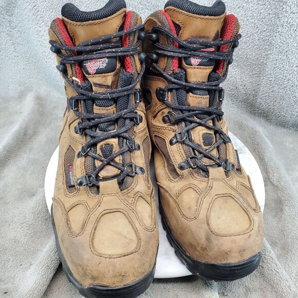 Red Wing Shoes Mens Size 11.5 Brown Leather 6674 Safety Toe 6674 Hiking Boots - Picture 5 of 8